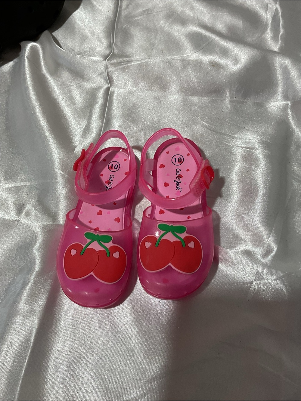 Kids Pink Cherry Jelly Sandals